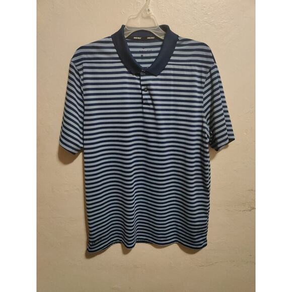 Nike Dri Fit Mens Polo Shirt Size Xtra Large White Black Striped Short Sleeve - Picture 2 of 16